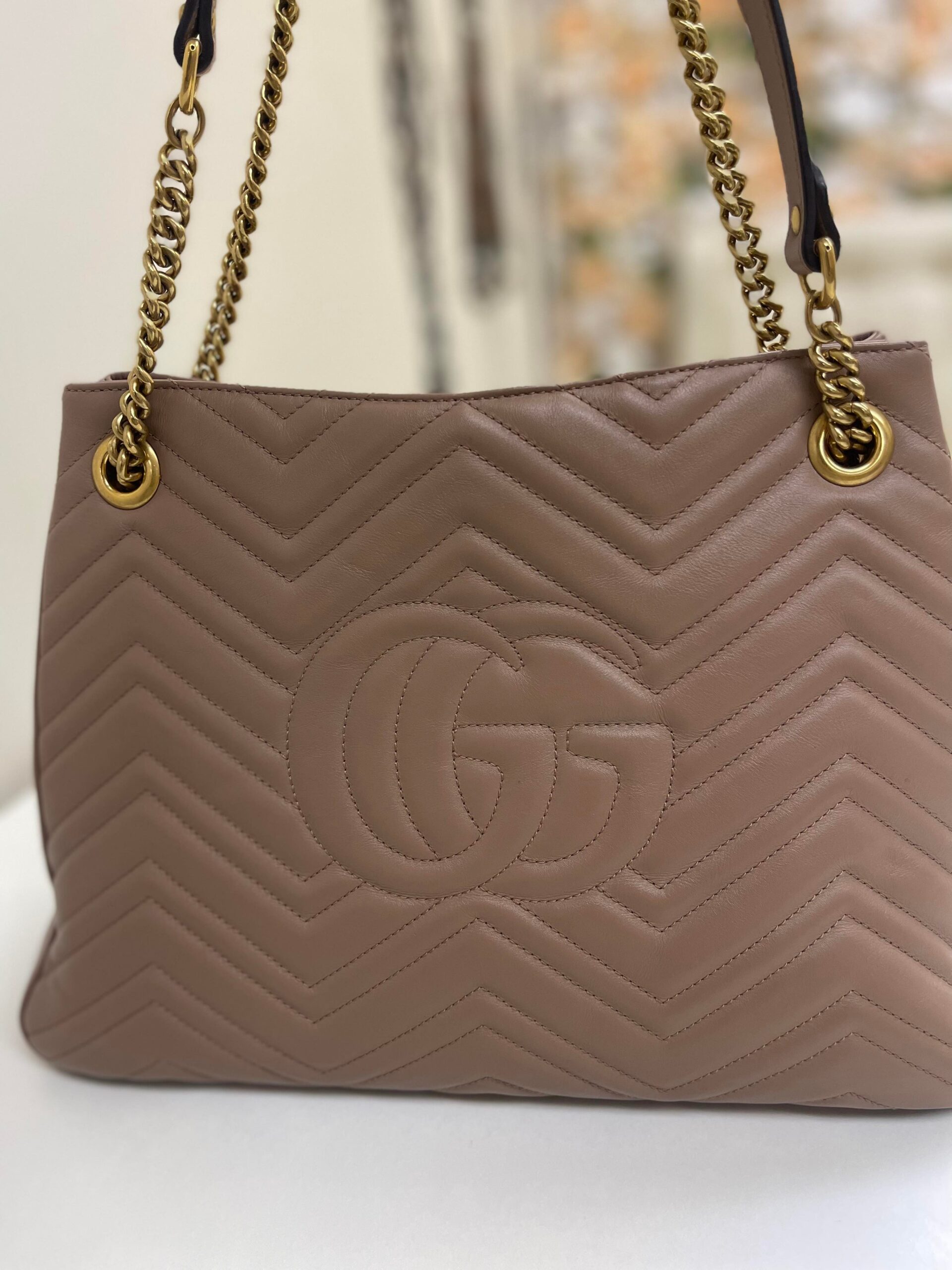Review! Gucci GG Marmont Matelasse Shoulder Bag Size Small Nude